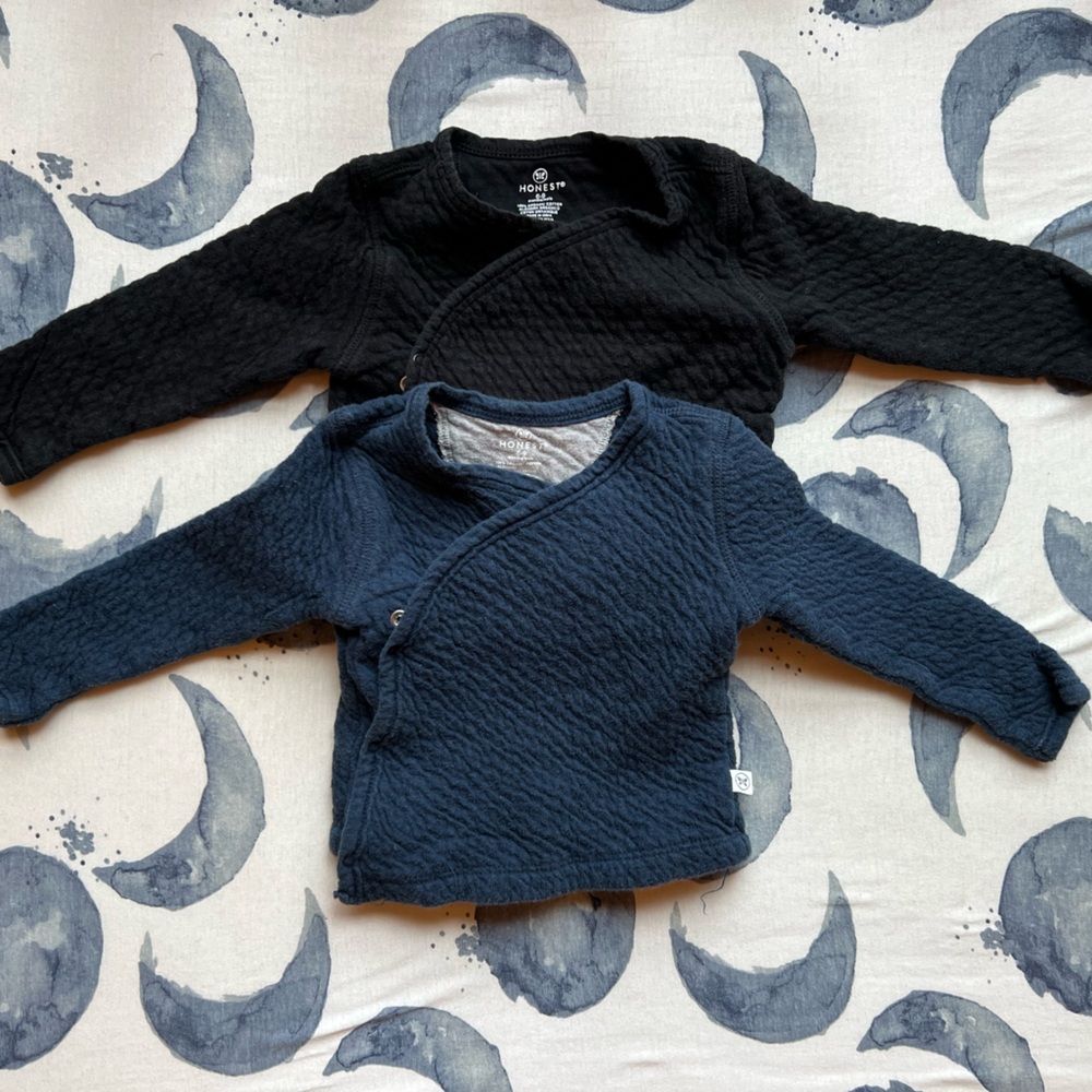 Baby Quilted Wrap Shirts - Black and Navy
